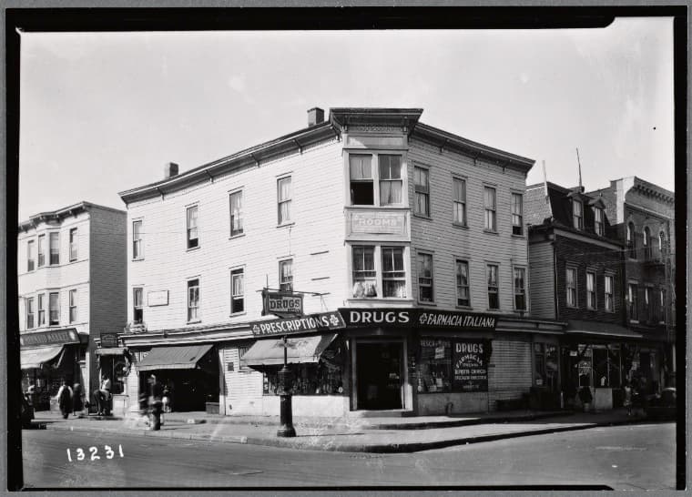 Mermaid Market; Drugs, Farmacia Italiana: Mermaid Ave.- W. 15th St., Brooklyn, 1934