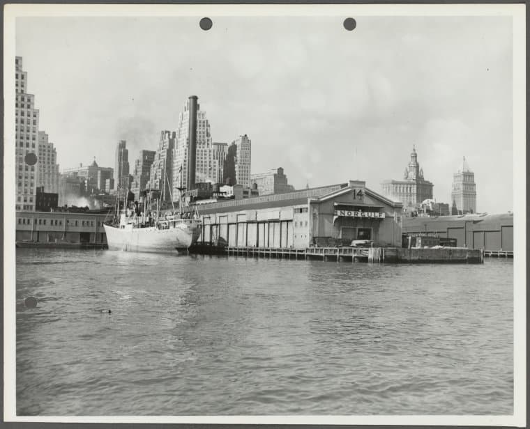 Norgulf at Pier 14, East River], 1951