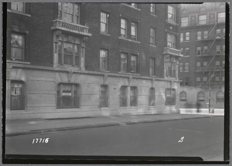 Chambold Court apartment house, side view; Rabbi Saul Baily: W. 162nd St. - Ft. Washington Ave, Manhattan, 1937
