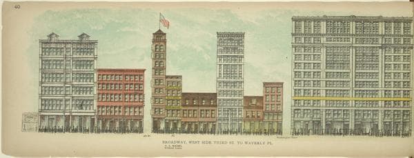 Broadway, West Side. Third St. to Waverly Pl., 1899