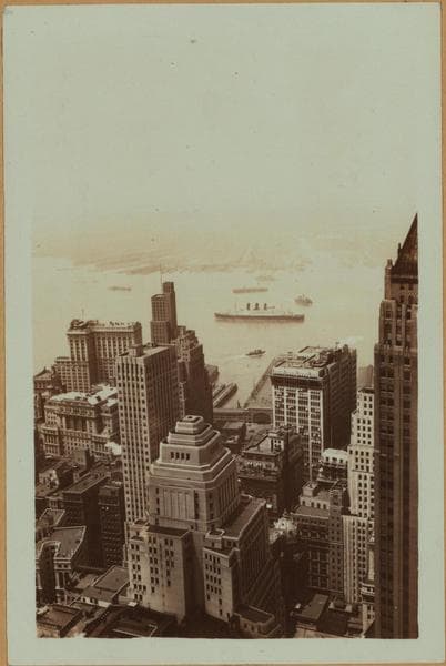 General view - [Manhattan - Between Pine and Cedar Streets - 60 Wall Street Tower (Southwest).], 1933