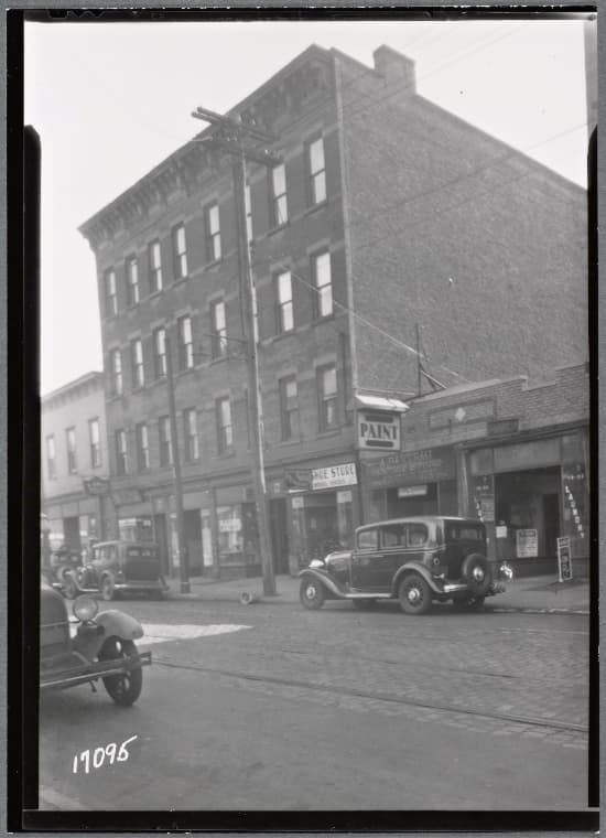 Tenements & storefronts; A. Partrast Painters Supplies: 1806-1814 Nostrand Av-Clarendon Rd-Av D, Brooklyn, 1936