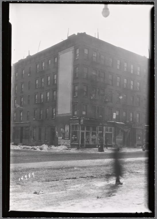 Tenements; Joe's Lunch Bar: E. 48th St.-1st Ave., Manhattan, 1935–1936
