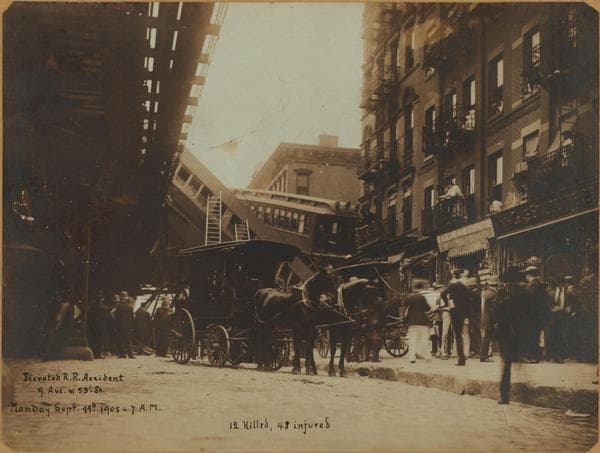 Fires, accidents and tragedies - [Elevated railroad accident.], 1905–1906