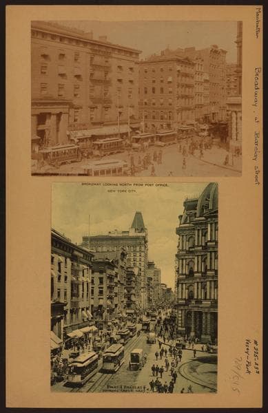 Manhattan: Broadway - Barclay Street, 1870–1900