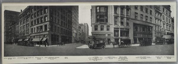 No. 530 Fifth Avenue Bank - A. Roman, Ladies' tailor and Habit maker - L. P. Hollander & Co. - No. 556 M. Knoedler & Co.], 1911