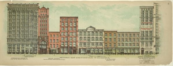 Broadway, East Side. Hudson Bldg. to Exchange Pl., 1899