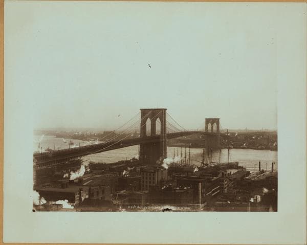 Bridges - Brooklyn Bridge - [View of the Swamp, an area populated by leather tanners.], 1890