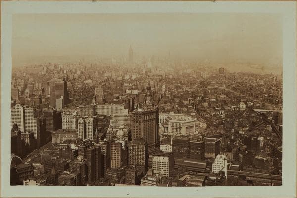 General view - [Manhattan - Between Pine and Cedar Streets - 60 Wall Street Tower (North).], 1933