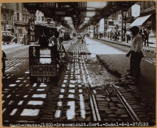 Manhattan: Greenwich Street - Dey Street, 1937