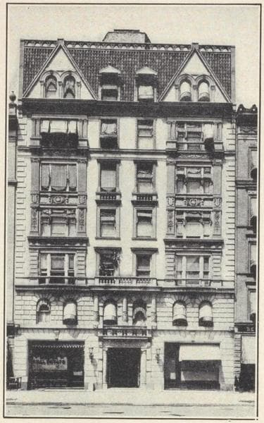 Miscellaneous apartments. The Trouville, 107th Street and Broadway, facing Schuyler Square; Typical floor plan; The Kiltonga, 540 West 112th Street, near Broadway; Typical floor plan., 1908