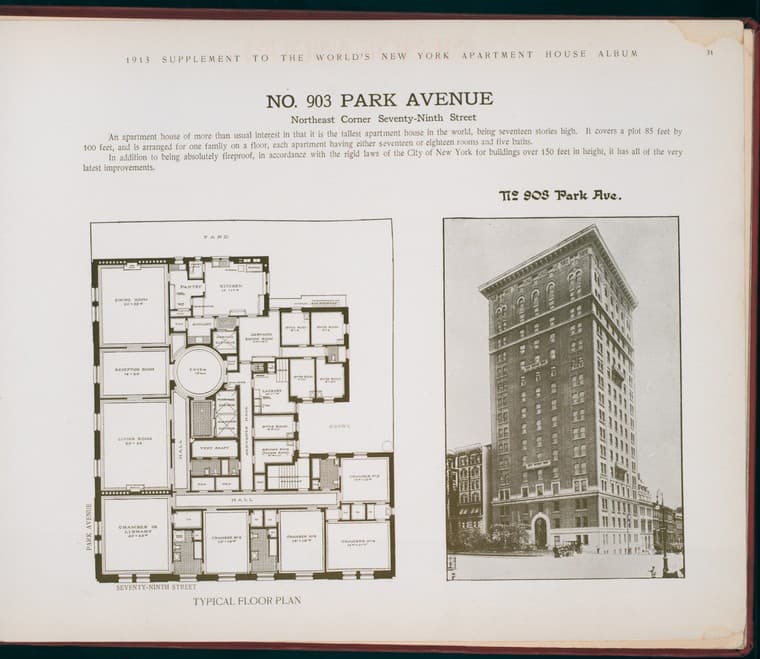 No. 903 Park Avenue. Northeast Corner Seventy-ninth Street., 1913