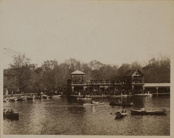 Manhattan: Central Park - The Lake and the boat house., 1892