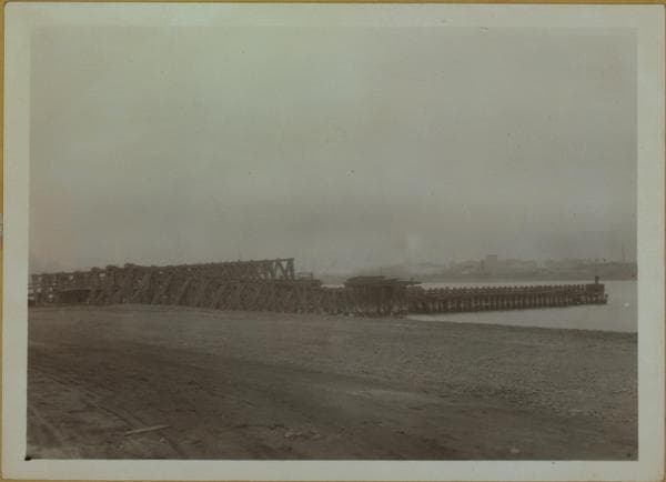 Islands - Governors Island - [Road loading gang - Railroad dock.], 1931