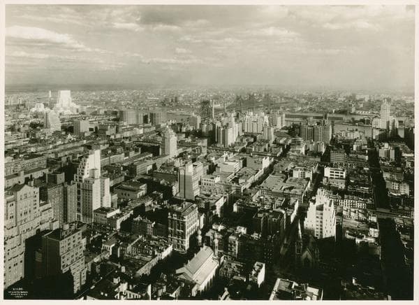 General View - Manhattan - Aerial view - East 53rd Street - Madison Avenue - Astoria Queens - looking northeast, 1931