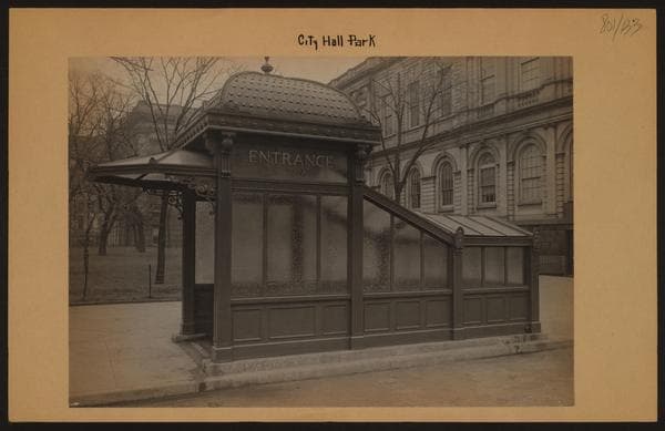 Manhattan: City Hall Park - [Subway kiosk.], 1903