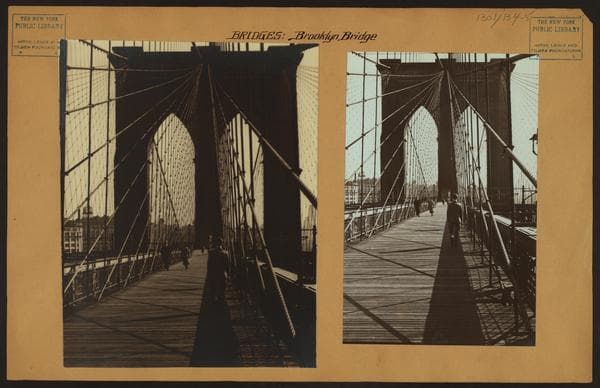 Bridges - Brooklyn Bridge - [Pedestrian walk.], 1936