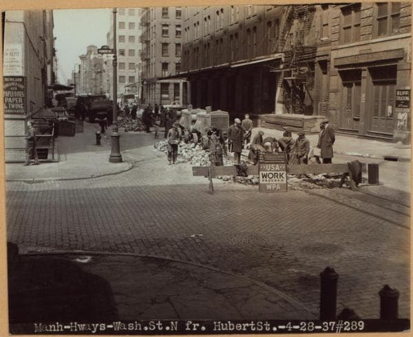 Manhattan: Washington Street - Hubert Street, 1937