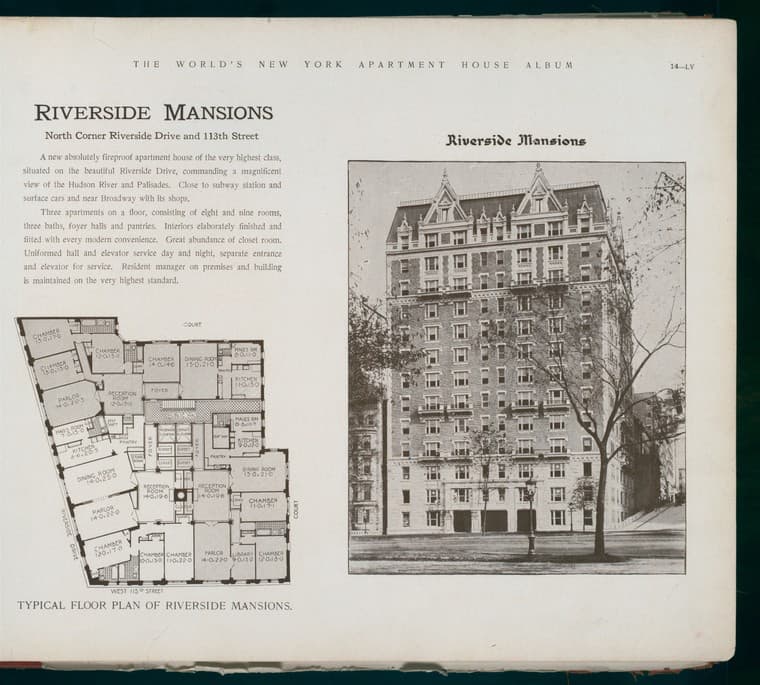 Riverside Mansions. North Corner Riverside Drive and 113th Street., 1910-03
