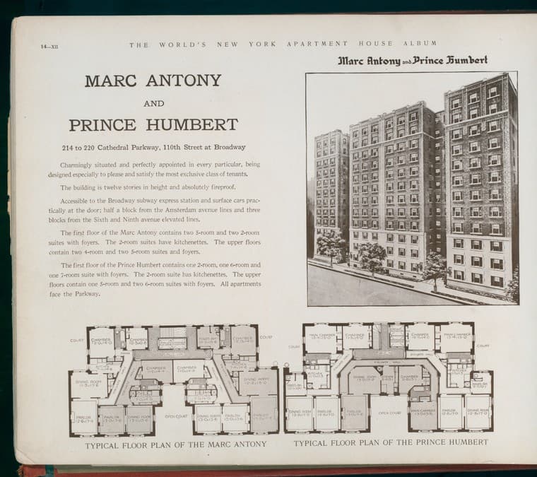 Marc Antony and Prince Humbert. 214 to 220 Cathedral Parkway, 110th Street at Broadway., 1910-03
