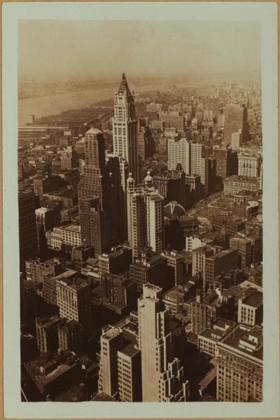 General view - [Manhattan - Between Pine and Cedar Streets - 60 Wall Street Tower (Northwest).], 1933