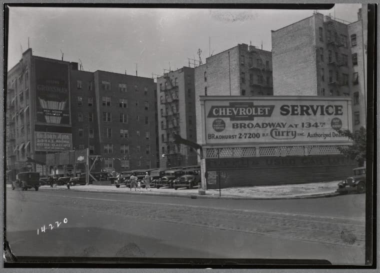 B. F. Curry's Used Car Lot: 4449 Broadway-W 190th St., Manhattan, 1935