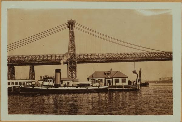 Bridges - Williamsburg Bridge - [Fireboat William L. Strong ; Engine 66.], 1931–1936