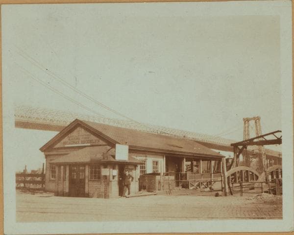 Bridges - Williamsburg Bridge - [Ferry house.], 1929