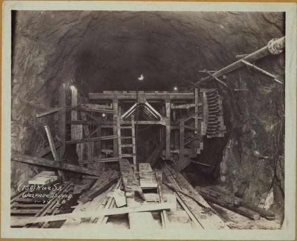 Manhattan: Welfare Island - [Subway construction.], 1928