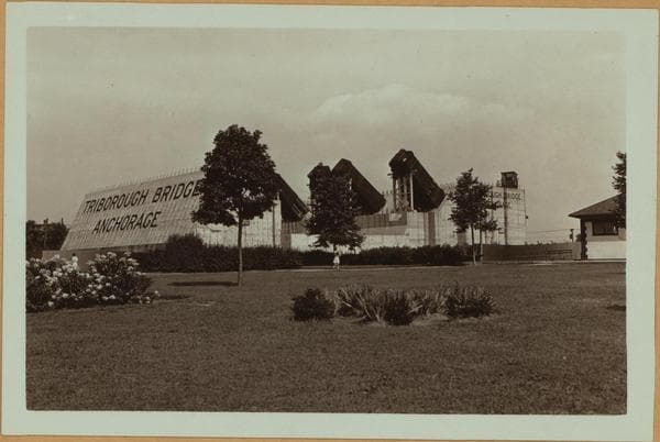 Bridges - Triborough Bridge - [Construction - Bridge anchorage in Queens.], 1934
