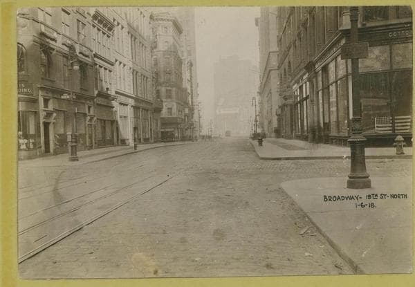 Broadway - 19th Street looking north, 1918-01-06