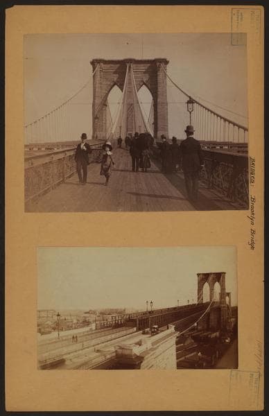 Bridges - Brooklyn Bridge - [Pedestrian walk - Vehicular roadway.], 1900
