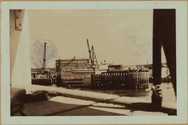 Bridges - Triborough Bridge - [Construction - Bridge anchorage at East 125th Street in Manhattan.], 1935