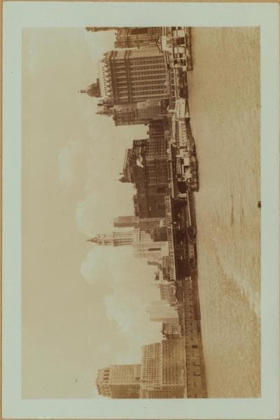 North (Hudson) River - Shore and skyline - Manhattan - Battery - 14th Street - [New York Telephone Company - Woolworth Building - Central Railroad of New Jersey Building - Pennsylvania Railroad Ferry.], 1926–1937