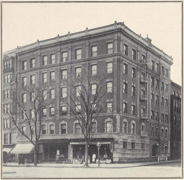 The Elizabeth, southwest corner Broadway and 105th Street; Plan of first floor; Plan of upper floors., 1908