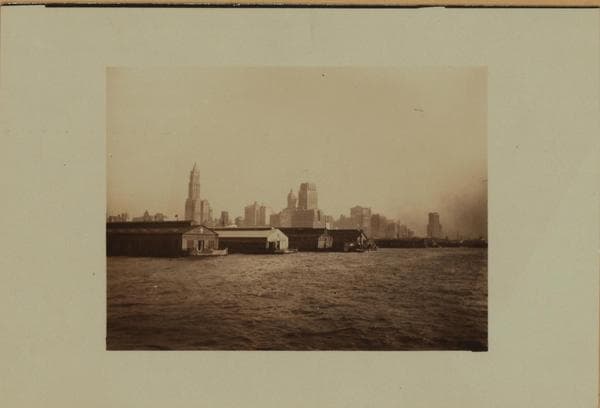 North (Hudson) River - Shore and Skyline - Manhattan - Battery - 14th Street - [New York Telephone Company ; Woolworth Building]., 1926