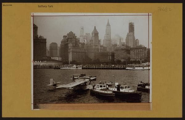 Manhattan: Battery Park - [Shore and skyline.]