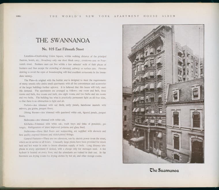 The Swannanoa. No. 105 East Fifteenth Street., 1910-03
