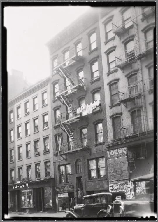 Storefronts and tenements; B. Zucker Carpenter: 116-120 E. 4th St-1st Ave-2nd Ave, Manhattan, 1935
