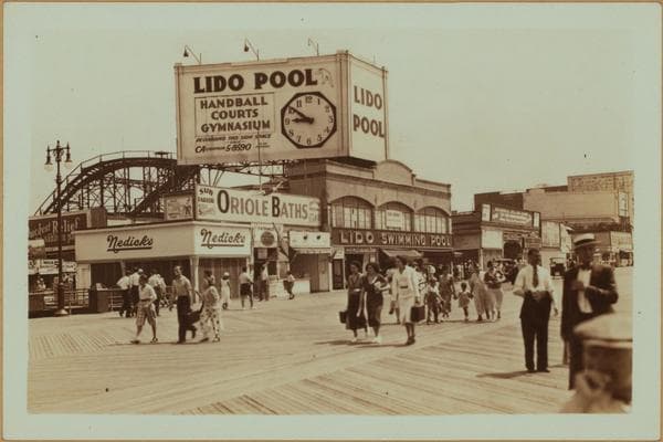 Islands - Coney Island - [Riegelmann boardwalk - Lido Swimming Pool - Oriole Baths.], 1932–1933