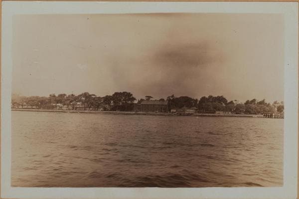 Islands - Governors Island - [View of the island from a ferry boat in Buttermilk Channel.], 1931