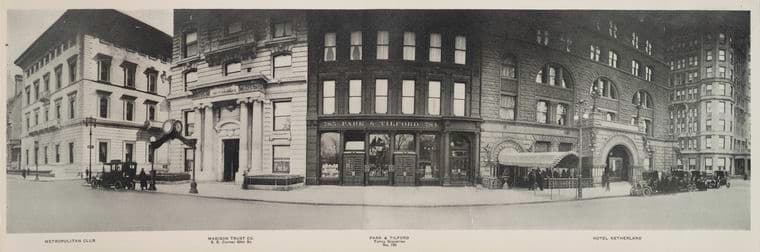 Metropolitan Club - Madison trust Co. - Park & Tilford, fancy groceries - Hotel Netherland], 1911