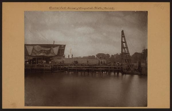 General view - Manhattan - Central Park - Arrival of Cleopatra's Needle (Obelisk).