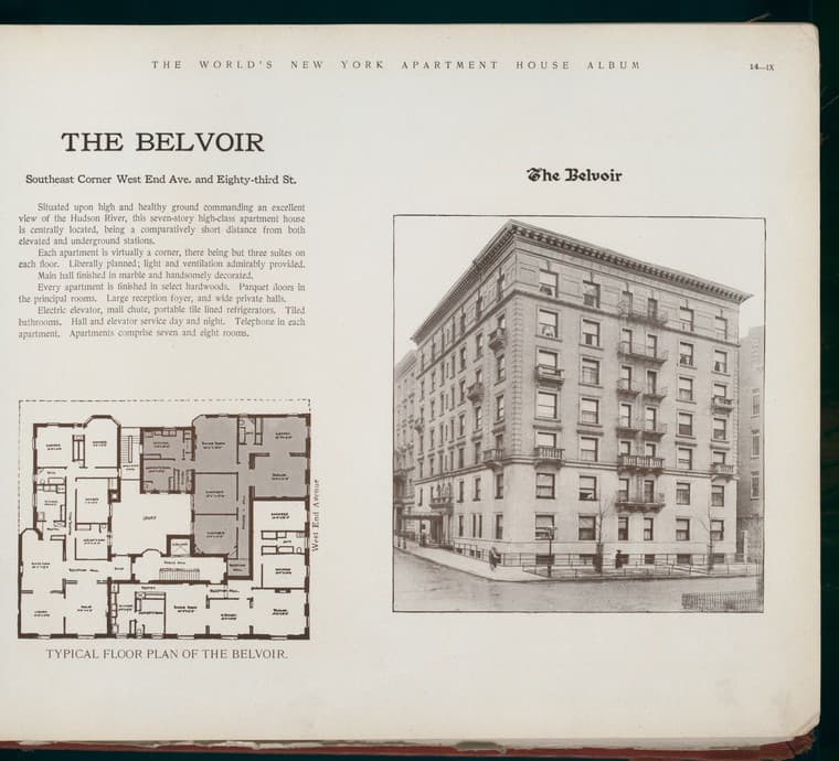 The Belvoir. Southeast Corner West End Avenue and Eighty-third Street., 1910-03