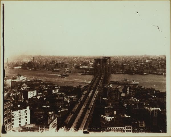 Bridges - Brooklyn Bridge - [View of the bridge spanning the East River between Manhattan and Brooklyn.], 1900