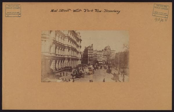 Manhattan: Mail Street - Park Row, 1895