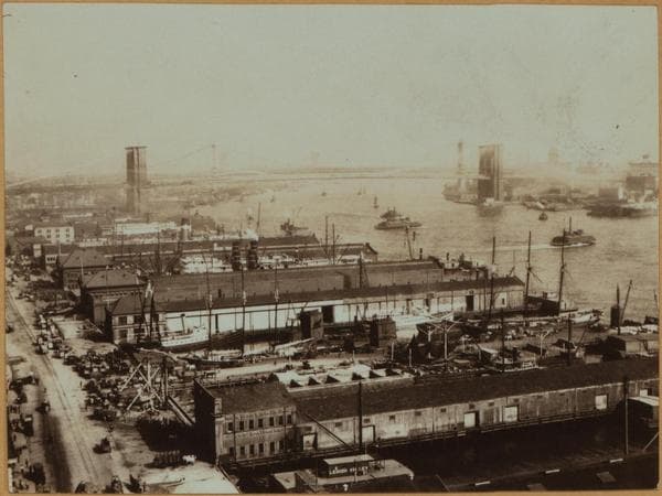 East River shore - Pier 10., 1914