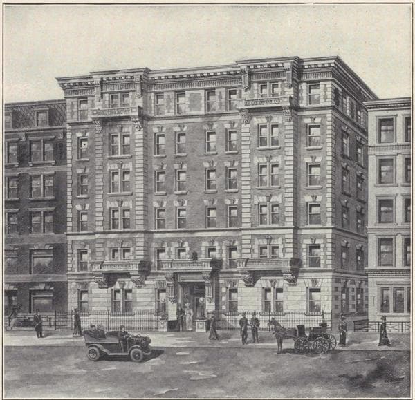 The Weldon, 205 West 101st Street; Plan of first floor; Plan of upper floors., 1908