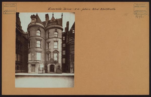 Manhattan: Riverside Drive - 82nd Street, 1911