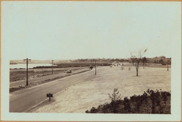 Queens: Flushing Meadow Park - [Fountain Lake - Grand Central Parkway.], 1937